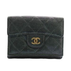 Chanel Matelasse Classic Small Flap Wallet Caviar Skin Trifold Wallet Compact